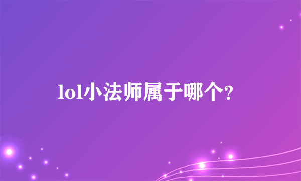 lol小法师属于哪个？