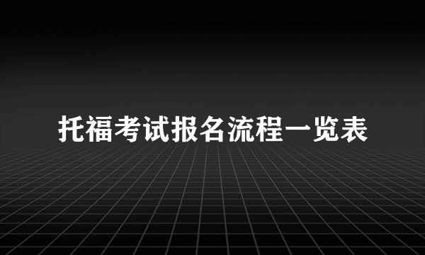 托福考试报名流程一览表