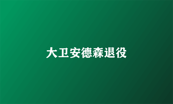 大卫安德森退役