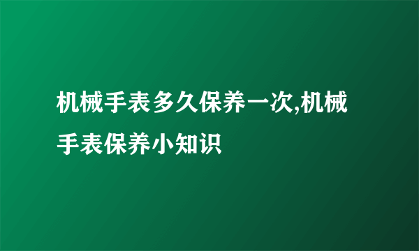 机械手表多久保养一次,机械手表保养小知识