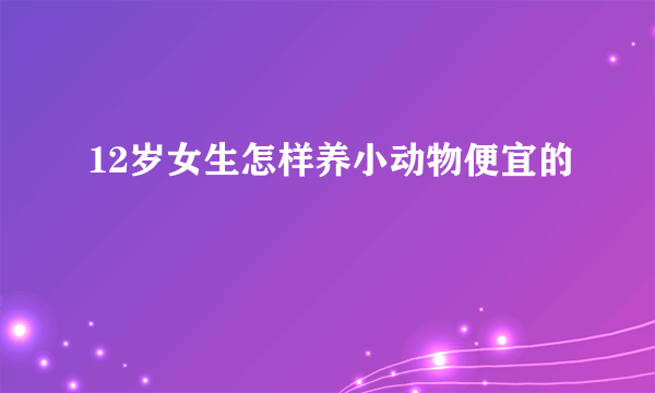 12岁女生怎样养小动物便宜的