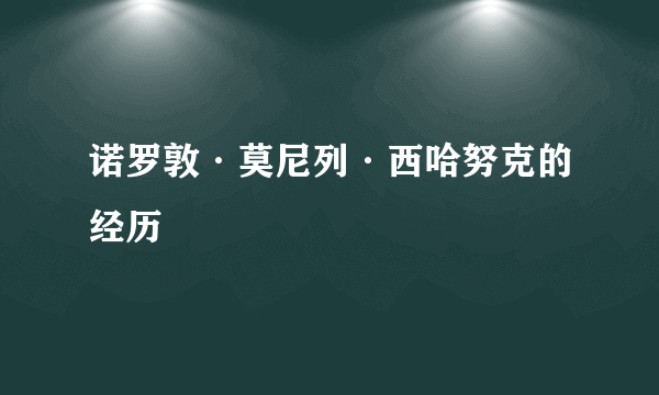 诺罗敦·莫尼列·西哈努克的经历