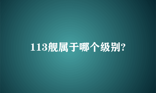 113舰属于哪个级别?