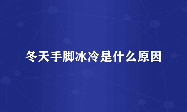 冬天手脚冰冷是什么原因