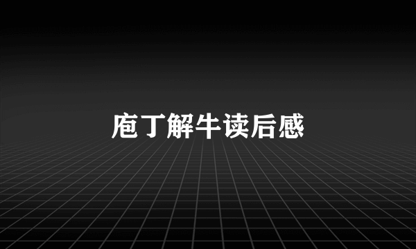 庖丁解牛读后感