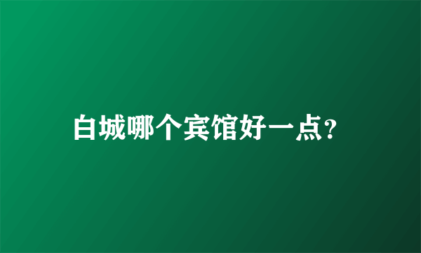 白城哪个宾馆好一点？