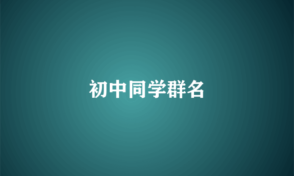 初中同学群名