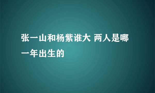 张一山和杨紫谁大 两人是哪一年出生的