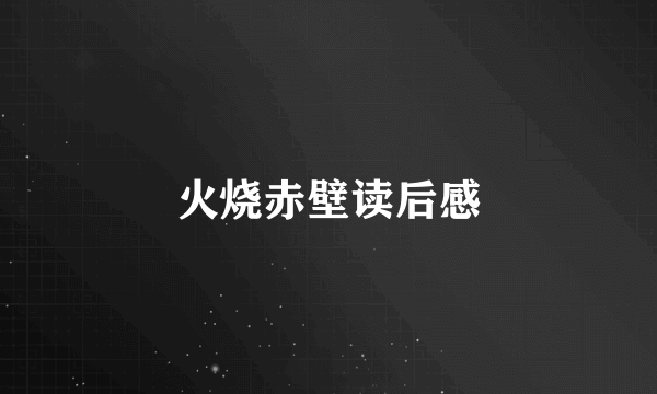 火烧赤壁读后感