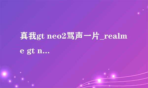 真我gt neo2骂声一片_realme gt neo2缺点