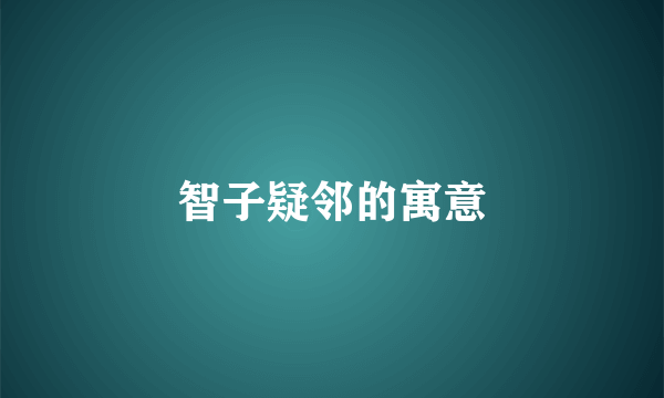 智子疑邻的寓意