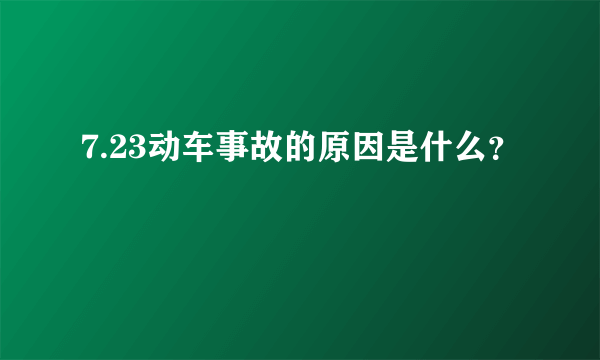7.23动车事故的原因是什么？
