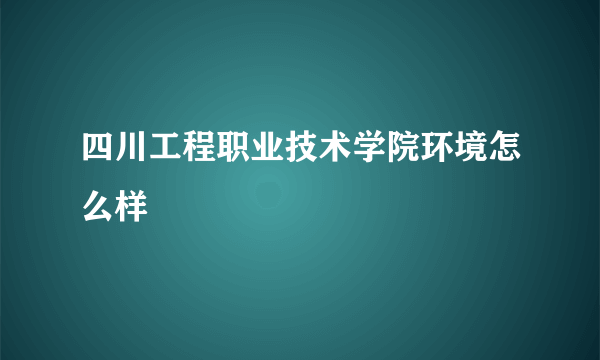 四川工程职业技术学院环境怎么样