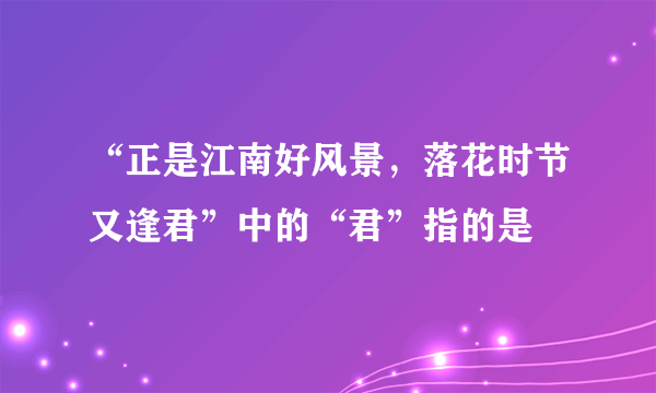 “正是江南好风景，落花时节又逢君”中的“君”指的是