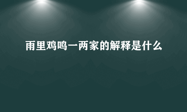 雨里鸡鸣一两家的解释是什么