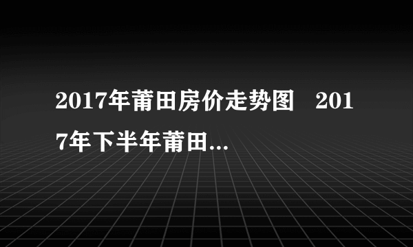 2017年莆田房价走势图   2017年下半年莆田房价走势预测