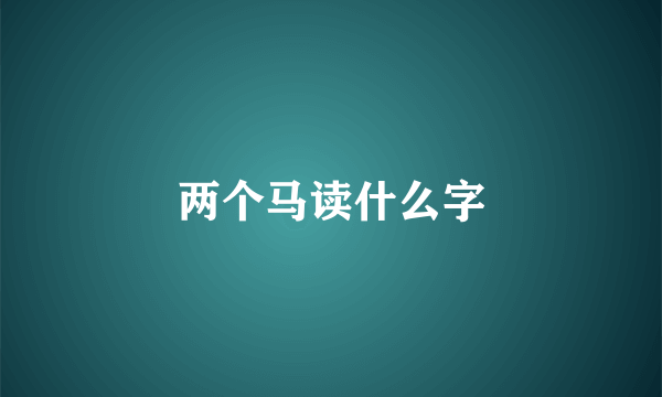 两个马读什么字