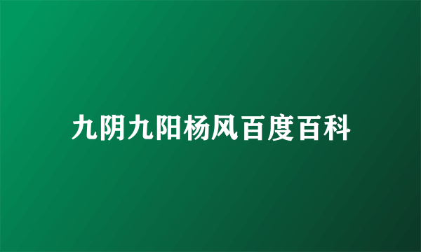 九阴九阳杨风百度百科