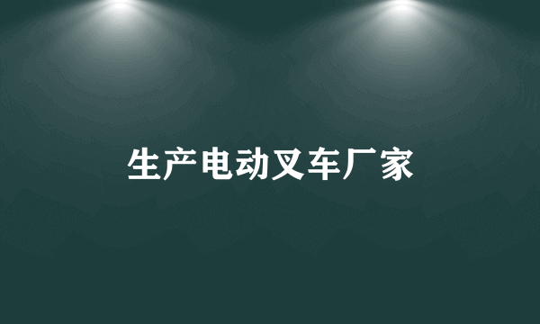 生产电动叉车厂家