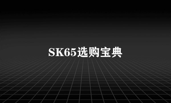 SK65选购宝典