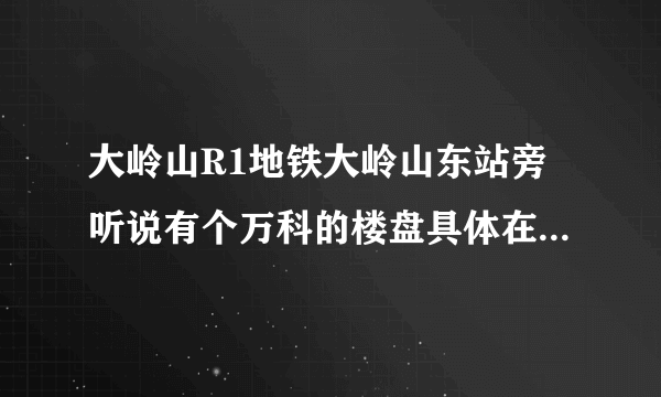 大岭山R1地铁大岭山东站旁听说有个万科的楼盘具体在哪个位置啊，求大神指点……