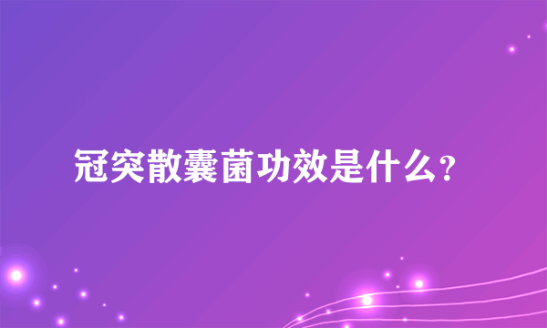 冠突散囊菌功效是什么？