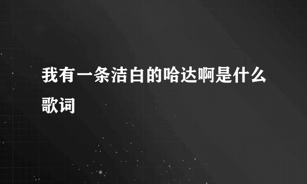 我有一条洁白的哈达啊是什么歌词