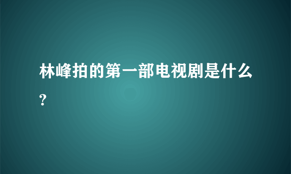 林峰拍的第一部电视剧是什么?