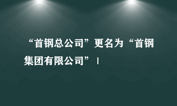 “首钢总公司”更名为“首钢集团有限公司” |