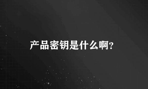 产品密钥是什么啊？