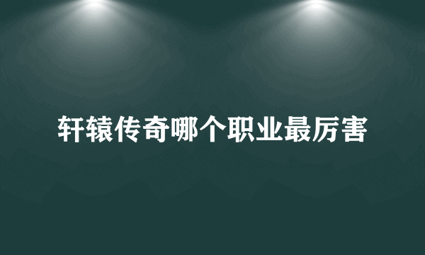 轩辕传奇哪个职业最厉害