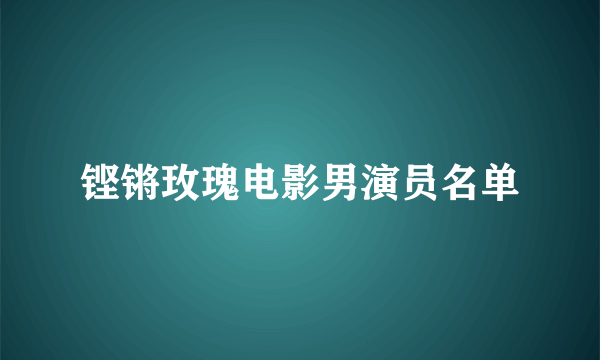 铿锵玫瑰电影男演员名单