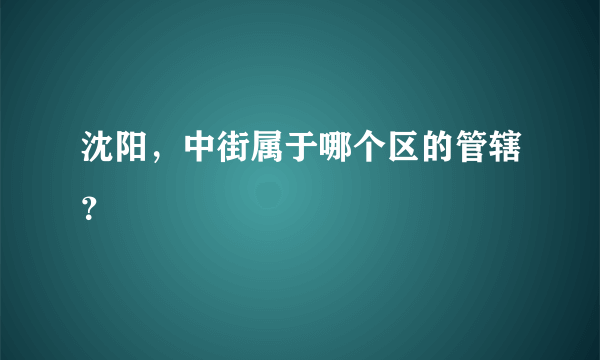 沈阳，中街属于哪个区的管辖？
