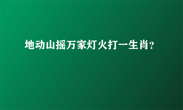 地动山摇万家灯火打一生肖？