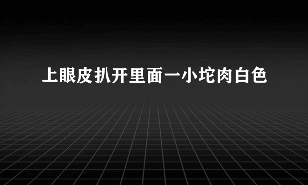 上眼皮扒开里面一小坨肉白色