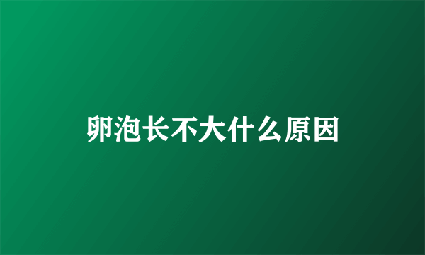 卵泡长不大什么原因