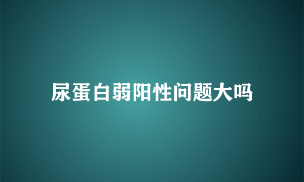 尿蛋白弱阳性问题大吗