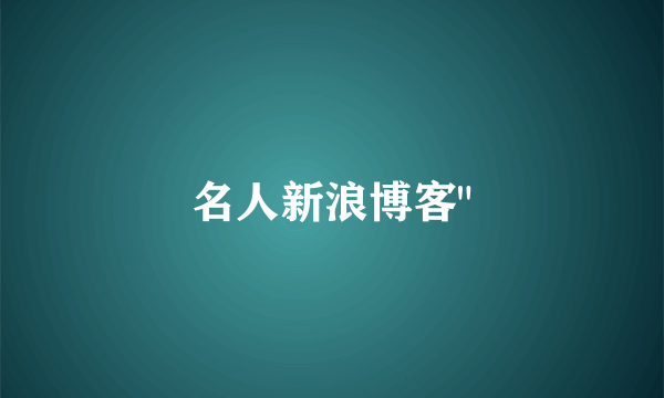 名人新浪博客