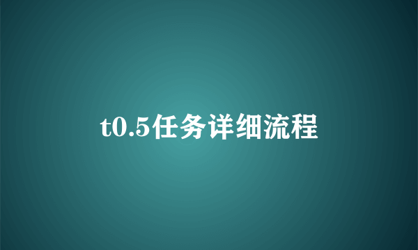 t0.5任务详细流程