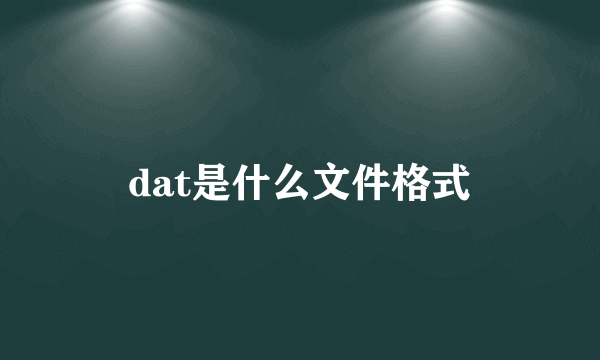 dat是什么文件格式