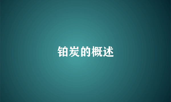 铂炭的概述