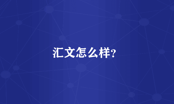 汇文怎么样？