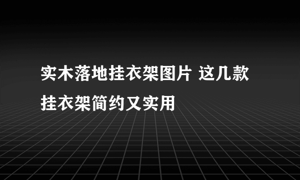 实木落地挂衣架图片 这几款挂衣架简约又实用