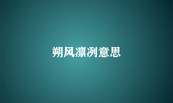 朔风凛冽意思