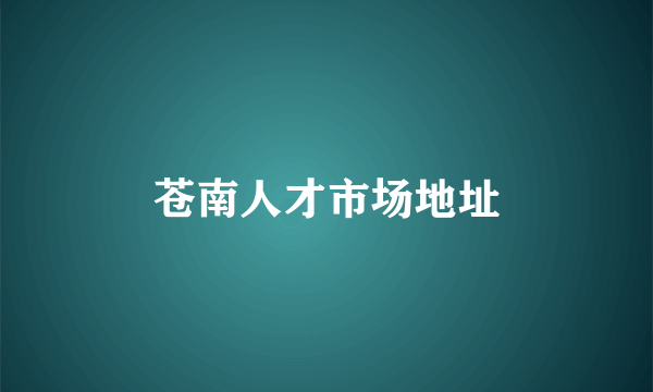 苍南人才市场地址