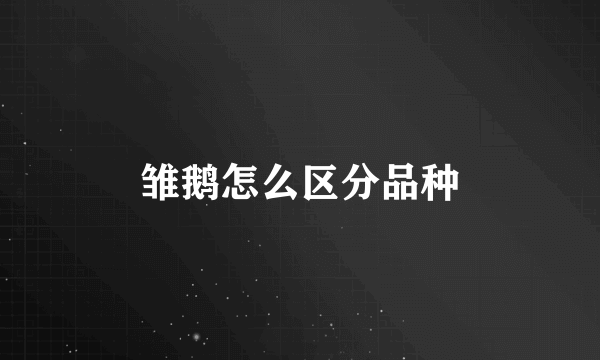 雏鹅怎么区分品种