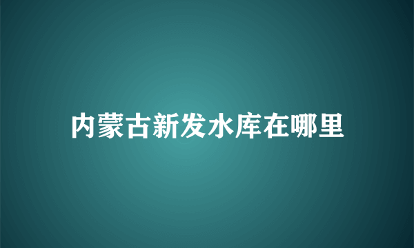 内蒙古新发水库在哪里
