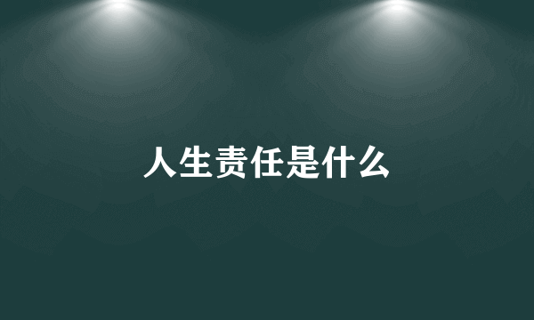 人生责任是什么