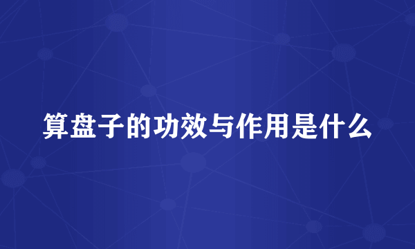 算盘子的功效与作用是什么