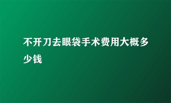 不开刀去眼袋手术费用大概多少钱
